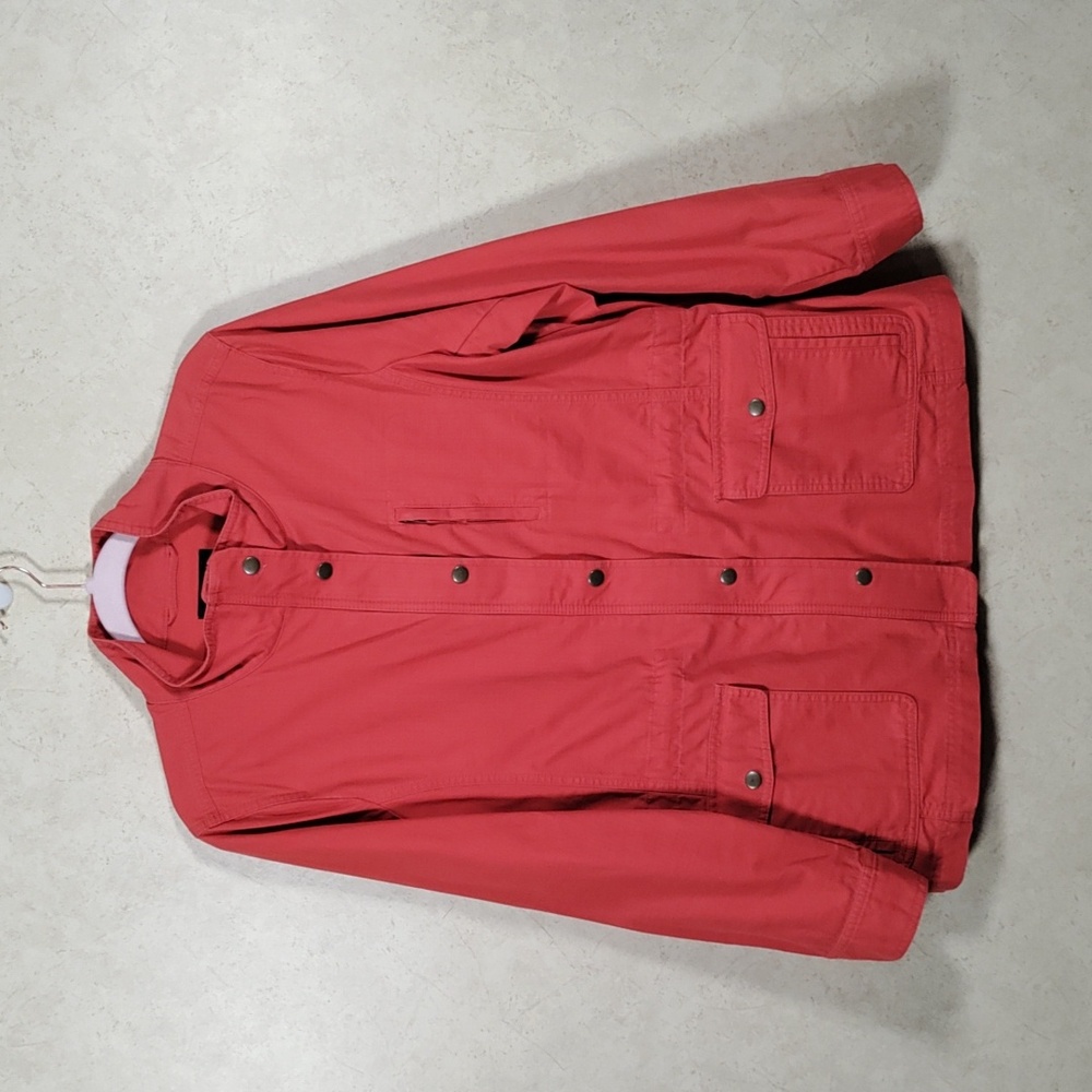6123 Talbots rust cotton chore jacket barn coat L